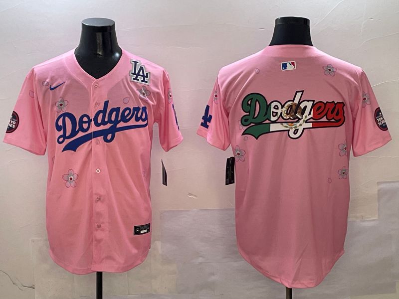Men Los Angeles Dodgers Blank Pink Sakura Edition 2025 Nike MLB Jersey style 11->los angeles dodgers->MLB Jersey